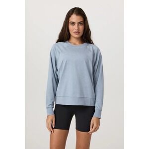 Vuori Women's Long Sleeve Halo Pullover Crew Neck Sweater Grey Blue Sz S Gym